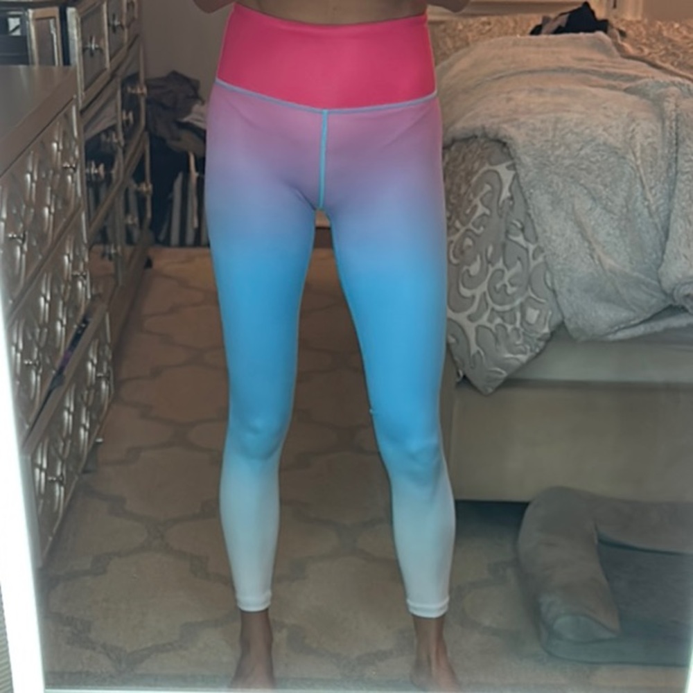 ZYIA Active Coral and Gray Leggings